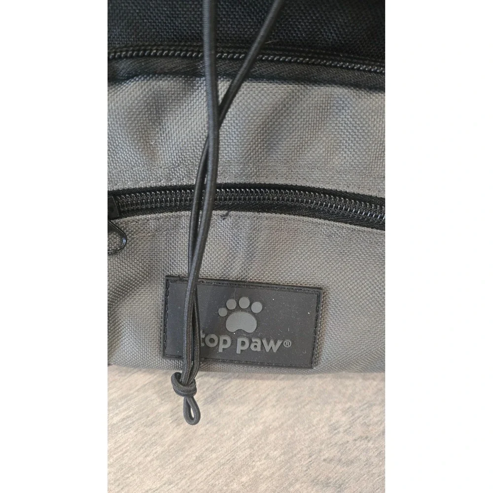 Top Paw Small Pet Carrier Backpack Black Grey Red Front Facing Dog Cat Travel